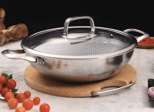Wonderchef Stanton 28 cm Non-Stick Kadhai/Kadai with Lid - 3.4 Litre | 3 ply Steel - Image 2